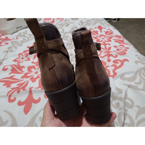 UGG Boots Womens 8 Meredith Lodge Wedge Booties Brown Leather Zip 1008017 - Picture 7 of 13